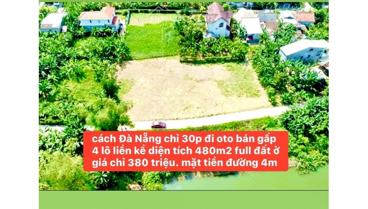 Bán Nhanh 4 Lô LK Biệt Thự Nhà Vườn 480m2 chỉ 380 triệu